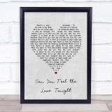Boyce Avenue Can You Feel the Love Tonight Grey Heart Song Lyric Print