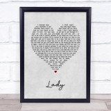 Brett Young Lady Grey Heart Song Lyric Print