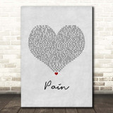 Bugzy Malone Pain Grey Heart Song Lyric Print