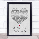 Calvin Richardson Holding On Can't Let Go Grey Heart Song Lyric Print