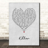 Adamski & Seal Killer Grey Heart Song Lyric Print