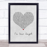 Celine Dion & R. Kelly I'm Your Angel Grey Heart Song Lyric Print