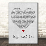 Chanyeol & Punch Stay With me Grey Heart Song Lyric Print