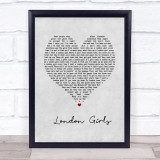 Chas and Dave London Girls Grey Heart Song Lyric Print
