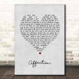 Cigarettes After Sex Affection Grey Heart Song Lyric Print