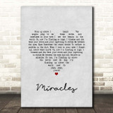 Coldplay Miracles Grey Heart Song Lyric Print