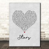 Collabro Stars Grey Heart Song Lyric Print