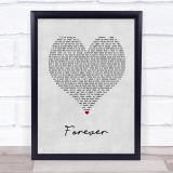 Damage Forever Grey Heart Song Lyric Print