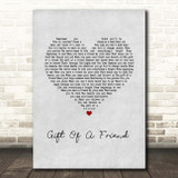 Demi Lovato Gift Of A Friend Grey Heart Song Lyric Print
