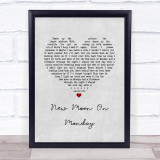 Duran Duran New Moon On Monday Grey Heart Song Lyric Print
