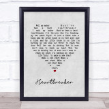 Free Heartbreaker Grey Heart Song Lyric Print