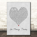 Gadjo So Many Times Grey Heart Song Lyric Print