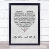 Jackson Browne Sky Blue and Black Grey Heart Song Lyric Print