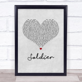 James TW Soldier Grey Heart Song Lyric Print