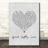 Andy Williams Speak Softly Love Grey Heart Song Lyric Print