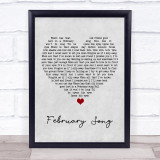 Josh Groban February Song Grey Heart Song Lyric Print
