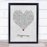 Kasabian Happiness Grey Heart Song Lyric Print