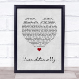 Katy Perry Unconditionally Grey Heart Song Lyric Print