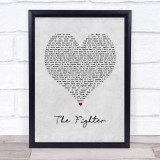 Keith Urban The Fighter Grey Heart Song Lyric Print