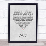 Kevon Edmonds 247 Grey Heart Song Lyric Print