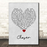 Kings Of Leon Closer Grey Heart Song Lyric Print