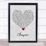 Kings Of Leon Closer Grey Heart Song Lyric Print