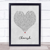 Kool & The Gang Cherish Grey Heart Song Lyric Print