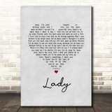 Lionel Richie Lady Grey Heart Song Lyric Print