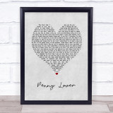 Lionel Richie Penny Lover Grey Heart Song Lyric Print