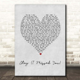 Lisa Loeb Stay (I Missed You) Grey Heart Song Lyric Print