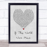 Luther Vandross If This World Were Mine Grey Heart Song Lyric Print