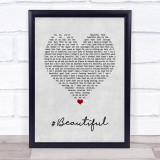 Mariah Carey #Beautiful Grey Heart Song Lyric Print