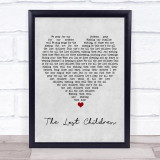 Michael Jackson The Lost Children Grey Heart Song Lyric Print