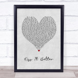 Rihanna Kiss It Better Grey Heart Song Lyric Wall Art Print