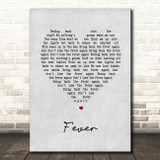 Roosevelt Fever Grey Heart Song Lyric Wall Art Print