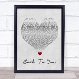 Selena Gomez Back To You Grey Heart Song Lyric Wall Art Print