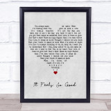 Sonique It Feels So Good Grey Heart Song Lyric Wall Art Print