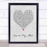 Stereophonics You're My Star Grey Heart Song Lyric Wall Art Print