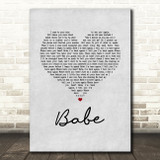 Take That Babe Grey Heart Song Lyric Wall Art Print