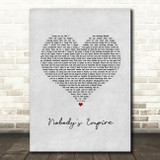 Belle & Sebastian Nobody's Empire Grey Heart Song Lyric Wall Art Print