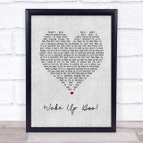 The Boo Radleys Wake Up Boo! Grey Heart Song Lyric Wall Art Print