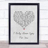 The Flamingos I Only Have Eyes For You Grey Heart Song Lyric Wall Art Print