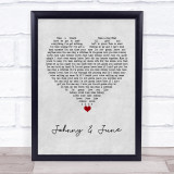 The Hadleys Johnny & June Grey Heart Song Lyric Wall Art Print