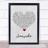 The Kooks Seaside Grey Heart Song Lyric Wall Art Print
