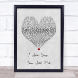The Magic Numbers I See You, You See Me Grey Heart Song Lyric Wall Art Print