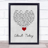 The National About Today Grey Heart Song Lyric Wall Art Print