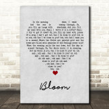 The Paper Kites Bloom Grey Heart Song Lyric Wall Art Print