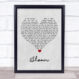 The Paper Kites Bloom Grey Heart Song Lyric Wall Art Print