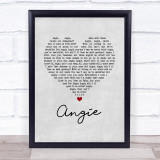 The Rolling Stones Angie Grey Heart Song Lyric Wall Art Print