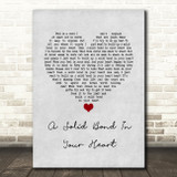 The Style Council A Solid Bond In Your Heart Grey Heart Song Lyric Wall Art Print